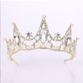 Miniatyrbillede 1 af 3: Crystal Pearl Crown Tiara (guld)