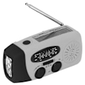 Miniatyrbild 5 av 8: Handvevad Solradio Multifunktionell Nödradio LED-radio med Ficklampa för Utomhuscamping Silvergrå Amerika