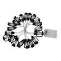 Miniatyrbillede 8 af 8: LED Sort Lanterne Lysstreng Retro Vandafvisende Energibesparende Plastik Mini Petroleum Lampe til Camping Varmt Hvid 3m 20 Lys med Blink