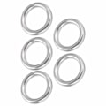Miniatyrbillede 8 af 8: 5 stk. Båd Runde Ringe Rustfrit Stål 304 Sømløse Svejsede O Type Hænge Ring til Hængekøje Yoga6 X 25mm