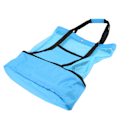 Miniatyrbillede 8 af 8: Mesh Strandtaske Multifunktion Mesh Design Top Lynlås Hold Friskhed Holdbar Stof Strand Tote til Strand Have Camping Blå