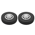 Miniatyrbillede 5 af 8: 2 stk. RC Bil Gummidæk Aluminium Legering Fornav med Gummidæk til Tamiya 1/14 Traktor Lastbil Forhjul