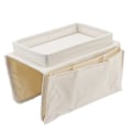 Miniatyrbillede 3 af 8: Sofa Bakke Foldbar Arm Opbevaring Holder Bord 600D Oxford Klud Sidelommer til Sofa Beige