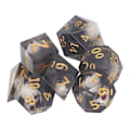Miniatyrbillede 1 af 8: Polyhedral terningesæt rollespil epoxyharpiks gennemsigtig kraniet terning til matematikundervisning brætspil