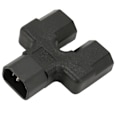 Miniatyrbilde 6 av 8: IEC320 C14 til dobbel IEC320 C21 strømadapter C14 hann til dobbel C21 hunn 1 i 2 ut strømadapter 125V-250V