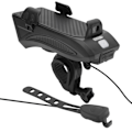 Miniatyrbillede 3 af 8: 4 i 1 Cykelstyr Forlygte Mobiltelefon Holder med Horn og USB Oplader Sort