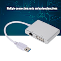Miniatyrbild 7 av 8: Högkvalitativ multifunktionell aluminiumlegering USB 3.0 till VGA/HDMI/LAN/DVI-omvandlaradapter