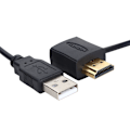 Miniatyrbillede 3 af 7: HDMI han til HDMI hun adapterstik 50 cm USB 2.0 oplader Strømforsyningskabel HDMI kabel