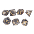 Miniatyrbillede 5 af 8: Polyhedral terningesæt rollespil epoxyharpiks gennemsigtig kraniet terning til matematikundervisning brætspil