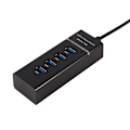 Miniatyrbillede 2 af 8: High Speed ​​4 Port USB 3.0 Hub Converter Adapter Bærbar Extender til Macbook kortlæser Sort
