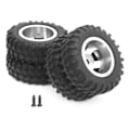 Pikkukuva 1 / 8: 2 kpl RC-takarenkaan kaksoisrenkaan rengas, halkaisija 55 mm, sopii WPL D12 1/10 -kaukosäätimeen TruckSilver