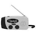 Miniatyrbild 7 av 8: Handvevad Solradio Multifunktionell Nödradio LED-radio med Ficklampa för Utomhuscamping Silvergrå Amerika