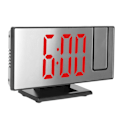 Miniatyrbild 6 av 8: Projektionsväckarklocka Digital USB-laddning Automatisk dimning LED-spegelskärm Elektronisk klocka för sovrum Svart skal Rött ljus