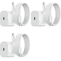 3-pack - iPhone-laddare - Snabbladdare - Adapter + 2-meterskabel 20W USB-C Vit 3-pack iPhone - - - USB-C 3-Pack USB-C