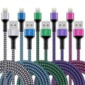 Kompatibel med iPhone-lader 5-pakning 3 meter USB Lightning-datakabel Apple MFi-sertifisert datakabel Hurtigladekabel Nylonflettet