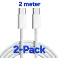 meter NYLON Laddare för Samsung - Snabbladdare - USB-C Laddare - Kabel Vit 2-Pack 2-Pack