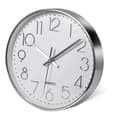 Premium Silver Väggklocka, Väggdekoration, Modern Tyst Klocka för Hemmakontor Kök (25cm)