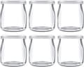 200 ml yoghurtpuddingglasburkar med plastlock Minikopp Små glasflaskor (6)