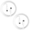 2-pack USB-C till USB-C laddningskabel 2m för iPhone 15/16/17 Snabbladdare Vit