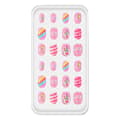 Barn Nagelavtryck Förlimmade Heltäckande Glitter Gradient Regnbåge Korta Lösnaglar Kit Barn Söt Present Liten Flicka Konstdekoration