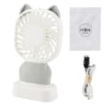 1 stk. Mini håndholdt skrivebordsventilator Aromaterapi Natlampe USB Bærbare kontor køleventilatorer (Grå)