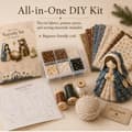 Miniatyrbilde 4 av 8: DIY lappeteppe julekrybbe sysett, juletekstilsett Type-b