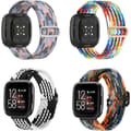 4 stk. Elastiske nylonbånd til Fitbit Versa 3 og Versa 4, flettet sportsarmbåndserstatning