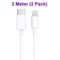 2-pack 2 meter snabbladdande USB-C till Lightning iPhone-kabel vit