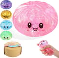 Sugar Glitter Dumpling Squishy Mystery Box, Viral Bao Bun Squeeze Toy, Stress Relief Gift (Rosa) Rosa