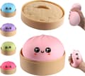Dumpling Squishy Mystery Box, Söt Mjuk Dumpling Stressboll Sensorisk Leksak, Ångestlindrande Skrivbordsleksak (Rosa) pink