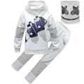 Gutter for gutter Marshmello DJ-maske hettegenser + bukse sett karneval fest cosplay kostyme - 5-6 år 5-6 Years