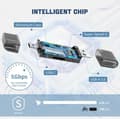 Miniatyrbillede 5 af 7: USB3.0 + USB C til SD-kortlæser iPhone Sort - SD-kortlæser 3.0 USB C 3.0, Størrelse 3.0 USB C card reader