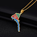 Miniatyrbild 2 av 2: Rostfritt stål guld halsband smycken, afrikanska Eritrea hänge