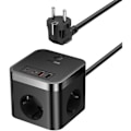 Miniatyrbild 1 av 2: Väggladdare - BASEUS - PowerCombo 3AC 2U 2C - 30W - 1,5m - Svart