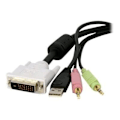 Miniatyrbild 2 av 2: STARTECH 4 in 1 USB 4 in 1 DVI-D Dual Link KVM Switch-kabel med ljud och mikrofon - First End: 1 x DVI-D