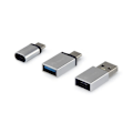 Miniatyrbild 4 av 4: USB C, USB C, USB A till USB A, Micro-USB, USB C-kabel - Utrusta 133475 - Silver