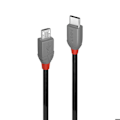 Miniatyrbild 1 av 2: USB 2.0 typ C till Micro-B-kabel - LINDY - Anthra Line - 2m - Dubbelskärmad - Guldpläterade kontakter