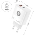 Miniatyrbild 2 av 2: Tech One Tech gan pd tec2273 väggladdare / 1 x USB typ-c / 1 x USB / 65 W Olivgrön