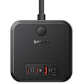 Miniatyrbild 2 av 2: Väggladdare - BASEUS - PowerCombo 3AC 2U 2C - 30W - 1,5m - Svart