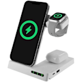 Miniatyrbild 1 av 2: Muvit muvit for Change 6 i 1 trådlös laddningsstation Vikbar Smart Watch + iWatch + Airpods + Dubbla USB A + C-portar