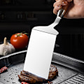 Miniatyrbillede 2 af 5: Rustfrit stål grillplade grillskraber pandekage spatel med Wo Silver onesize