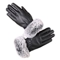 Miniatyrbillede 4 af 8: Dame Vinter Varme Handsker Lady Sort PU Handsker Efterår Vinter Tou One Size