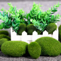 Miniatyrbilde 5 av 8: 20 Stk 3 Størrelse Kunstig Mose Stein Rock Grønn Mose Dekket DIY green one size