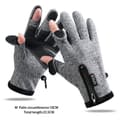 Vinterfiskehandsker 2 Finger Flip Vandtæt vindtæt Cyclin Gray M