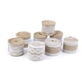 Miniatyrbillede 5 af 5: 5 stk 2Meter/Rul Jute Jute Hessian Blondebånd Hvid Blonde Tri White 5pcs