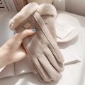 Miniatyrbild 1 av 8: Modehandskar Höst Vinter Päls Varma Vantar Full Finger Fleece A1