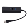 Miniatyrbild 2 av 5: 3 portar USB 3.0 Gigabit Ethernet Lan RJ45 Nätverksadapter Hub T Black