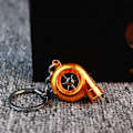 Miniatyrbilde 1 av 8: Elektrisk Mini Turbo Turbolader nøkkelring Spinning Turbin Key Orange one size