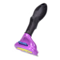 Miniatyrbilde 1 av 5: Deshedding Hund Kjæledyr Katt Hår Pelsfelling Trimmer Grooming Rake Dark purple Medium cat with long hair