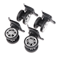 Miniatyrbillede 4 af 5: 2 par kuffert Bagage Universal Wheels Trolley kuffert Reparationsdele black 2 Pairs